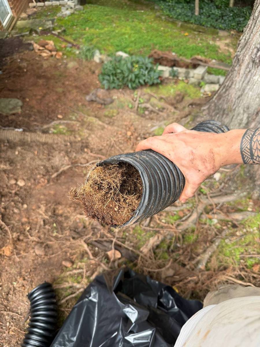 New drain line installed along the foundation